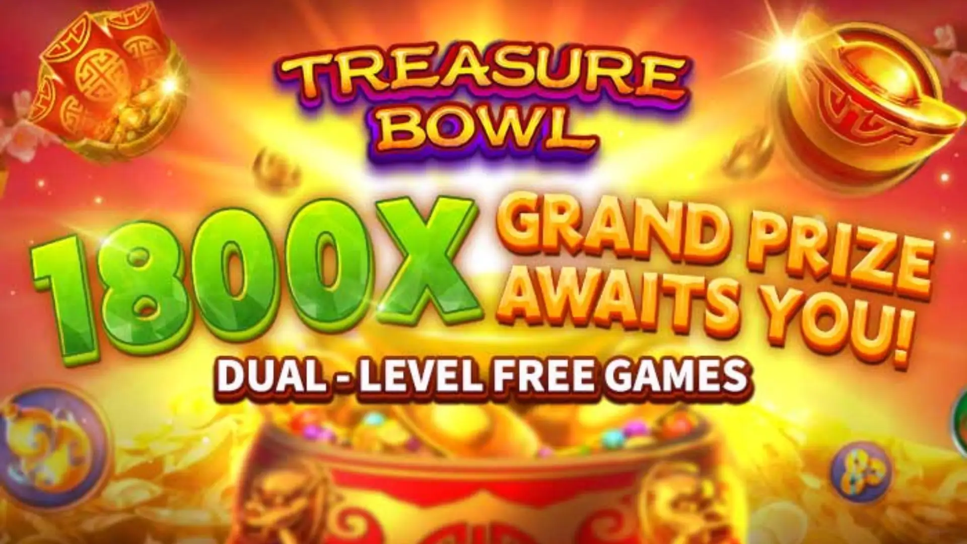 Multiplicadores Treasure Bowl 5mpg - 7777x Máximo com Tigela Dourada